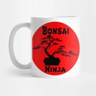 Lettering 'BONSAI NINJA' with bonsai tree Mug